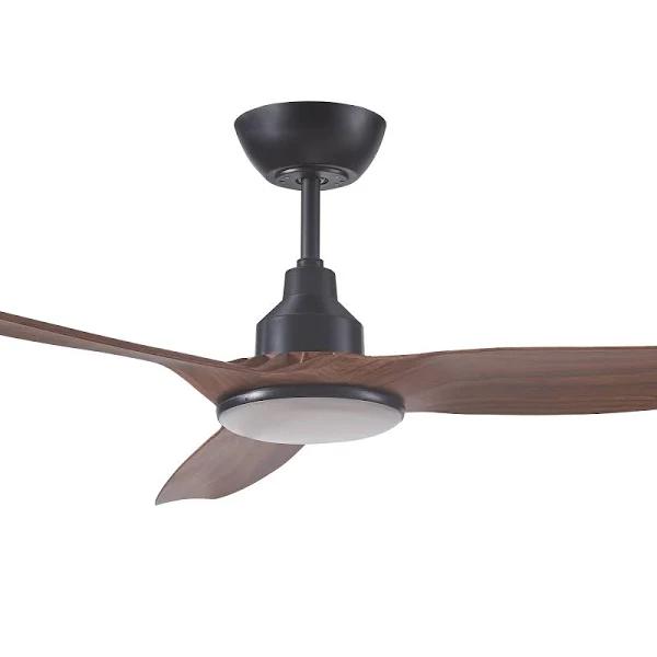 Ventair Skyfan DC Ceiling Fan with CCT LED Light - Black and Teak 52"