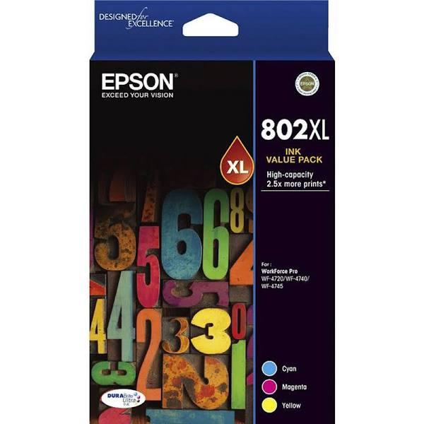 Epson 802XL CMY Colour Ink Cartridge Pack