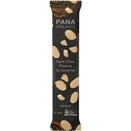 Pana Organic Dark Choc Peanut Caramel Snack Bar 40g