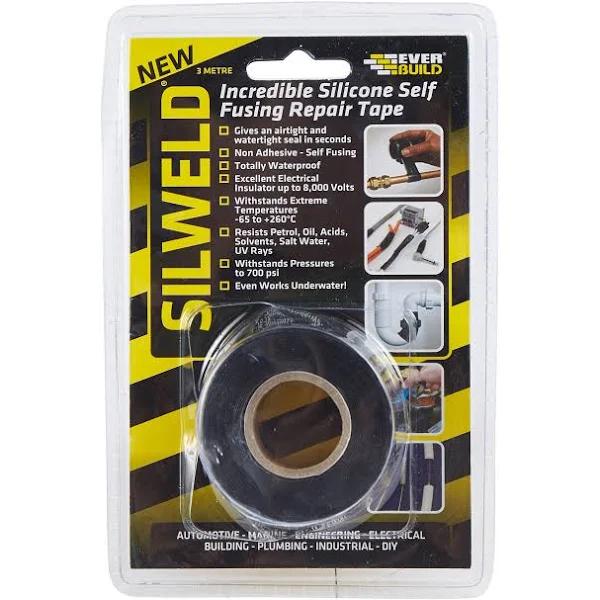 Everbuild Silweld Silicone Self Fusing Tape - Black - 3M