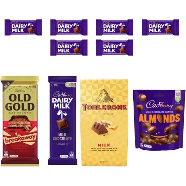 10pc Cadbury Indulgence Chocolate Showbag W/toblerone/amonds/old Gold