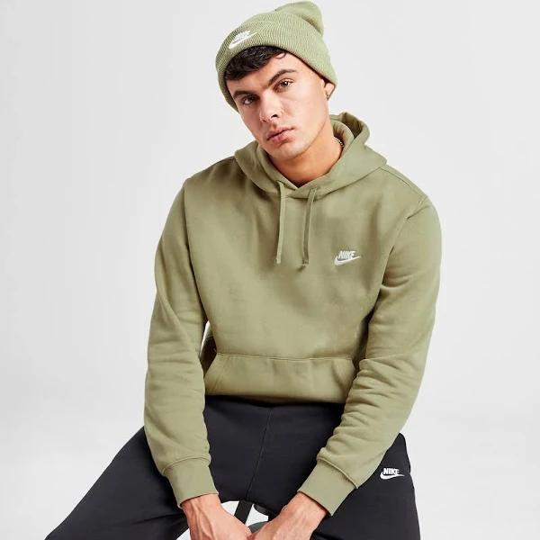 Nike Club Hoodie - Neutral olive/neutral Olive/White - M