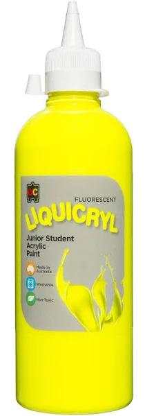 EC - Liquicryl Fluorescent Junior Acrylic Paint 500ml Yellow