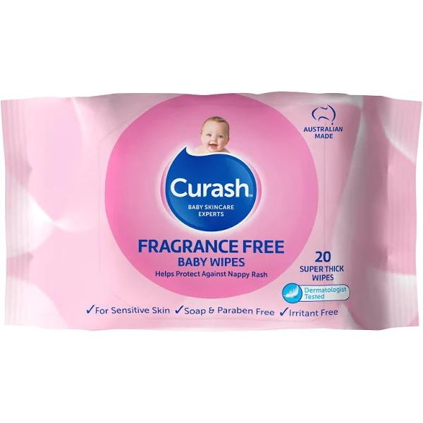 Curash Fragrance Free Baby Wipes 20