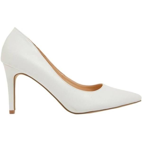 Ravella Wild White Smooth Heeled Shoes White 7