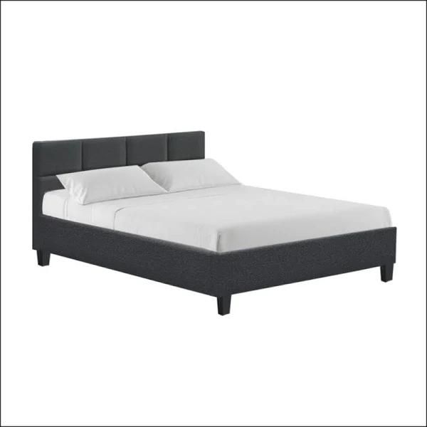 Tino Bed Frame Double Size Charcoal Fabric