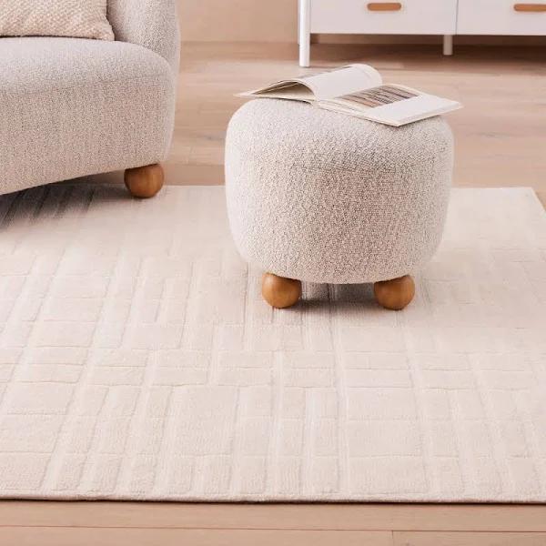 Adairs Herning Ivory Rug - 160x230cm