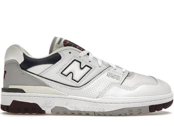 New Balance 550 White / Indigo / Burgundy Shoes - Size 6