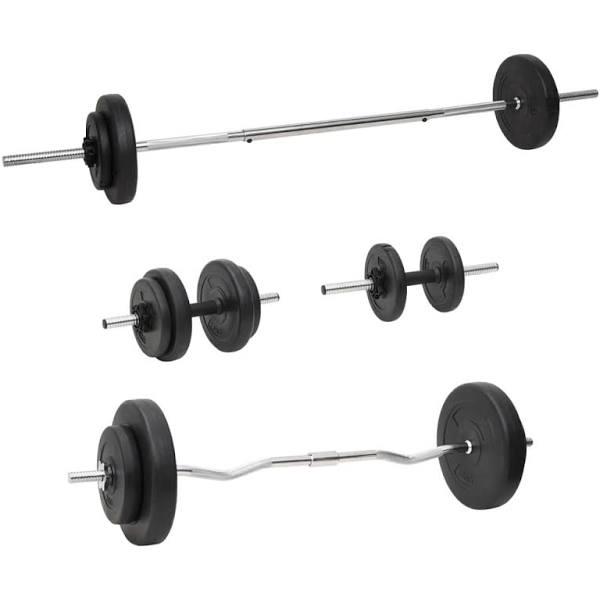 Barbell and Dumbbell With Plates 60 kg vidaXL