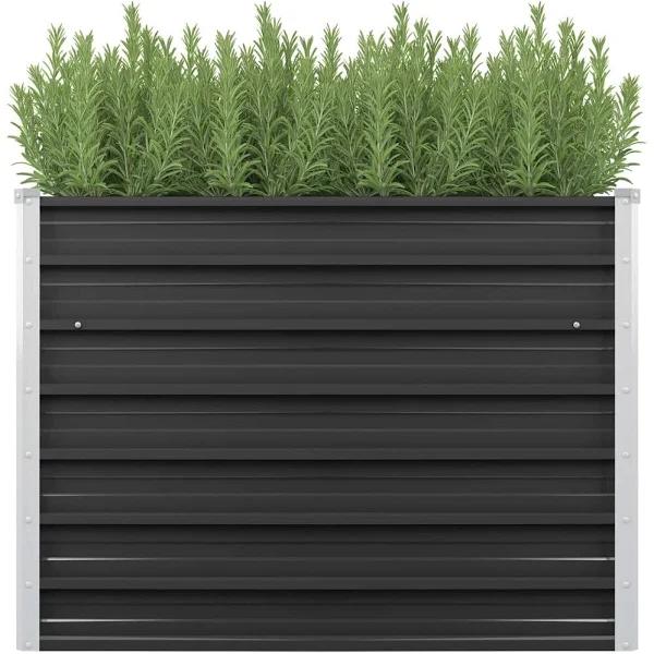 vidaXL Garden Raised Bed Anthracite 100x40x77 cm Galvanised Steel