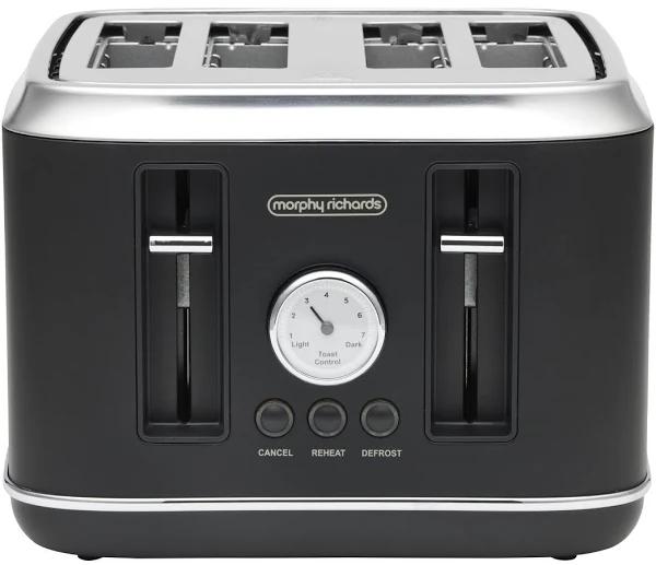 Morphy Richards Boutique Retro Design 4 Slice Toaster - Matte Black