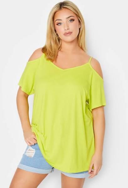 Yours Curve Lime Green Cold Shoulder Top Size 18 | Women's Plus Size and Curve Fashion