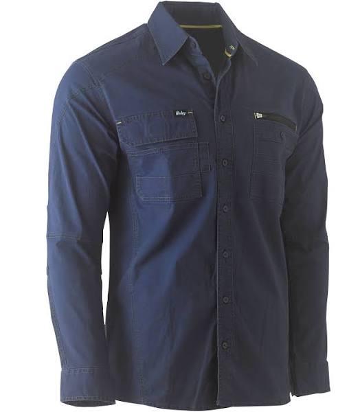 Bisley Flx & Move Utility Long Sleeve Work Shirt - BS6144 Navy / 2XL