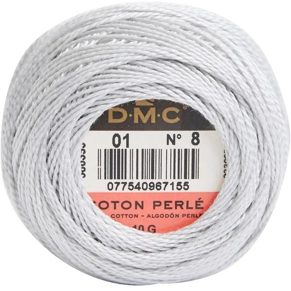 DMC Perle 8 Cotton #01 Medium Tin 10g Ball 80m