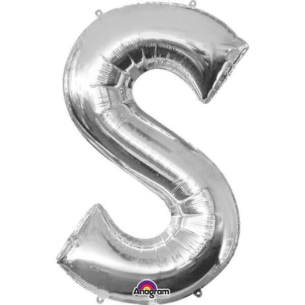 Silver 40cm Letter S Balloon