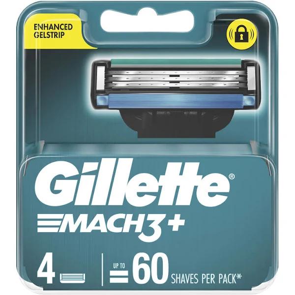 Gillette 4 Pack Mach3+ Replacement Cartridges