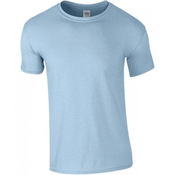 Gildan Mens Soft Style Ringspun T Shirt Light Blue S Ringspun Cotton Mens T-Shirt