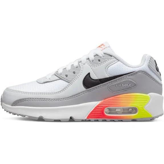 Nike Kids Air Max 90 GS Shoes - Size 6Y - 001 Wolf Grey/Black/Bright Crimson