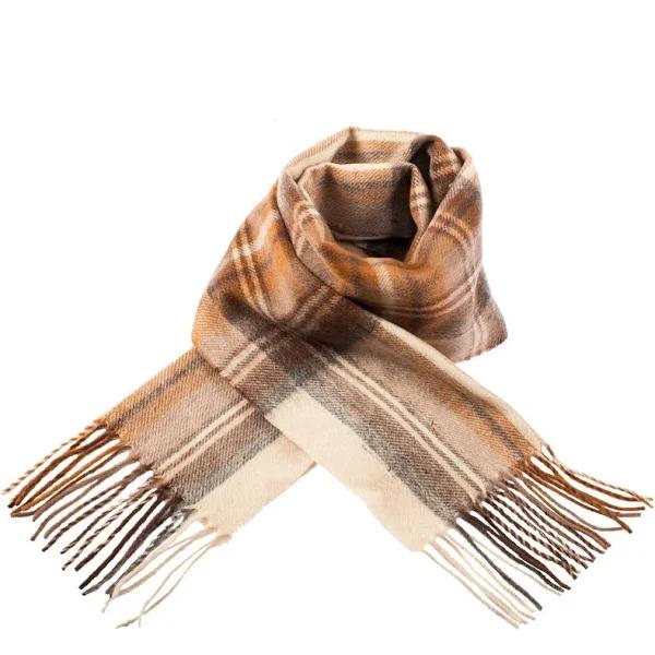 Edinburgh 100% Lambswool Scarf Stewart Natural Dress One Size