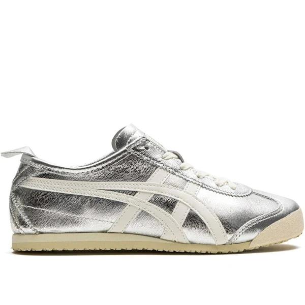 Onitsuka Tiger Mexico 66 Silver Off White Shoes - Size 8 - Silver/Off White