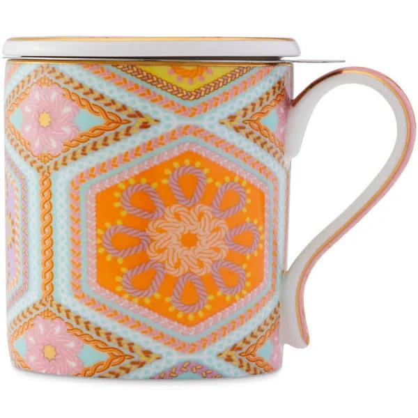 T2 Yes Way Crochet Mug with Infuser Pink