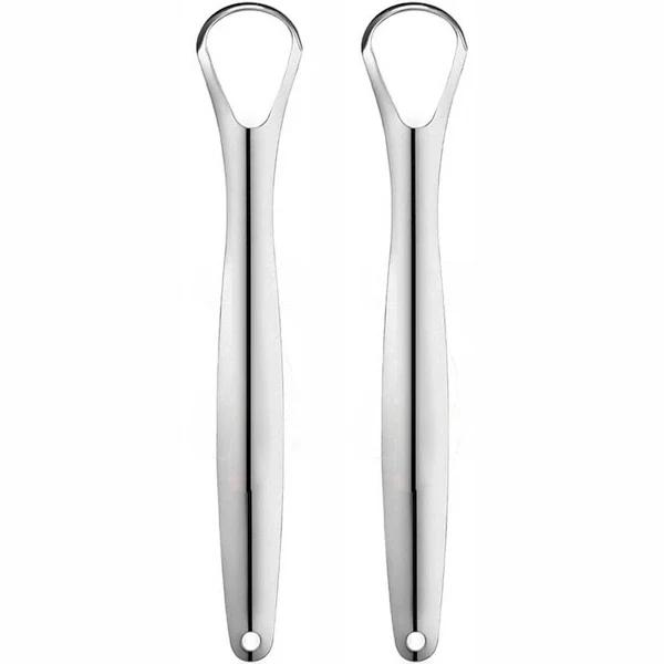 2pcs Stainless Steel Tongue Cleaner Scraper Dental Care Oral Hygiene Mouth Kit - AfterPay & zipPay Available