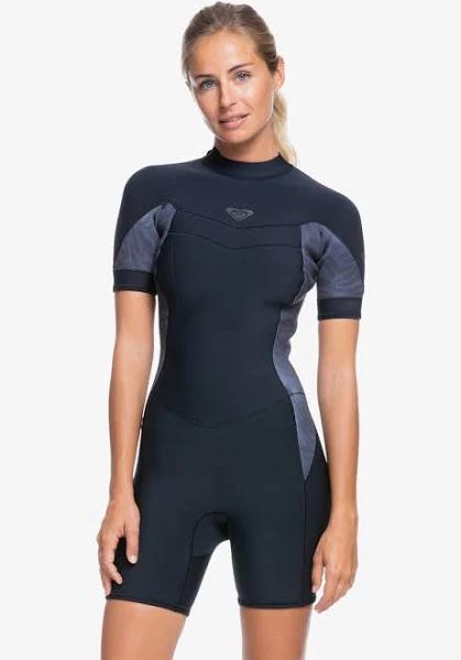 Roxy - Womens 2/2mm Syncro Back Zip Short Sleeve Springsuit Wetsuit - Size 4