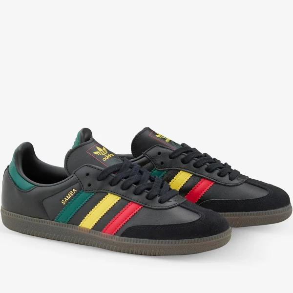 Adidas Originals Men's Samba OG Core | Collegiate Green Sneakers, Black/Yellow, US 6.5, Leather | Above The Clouds