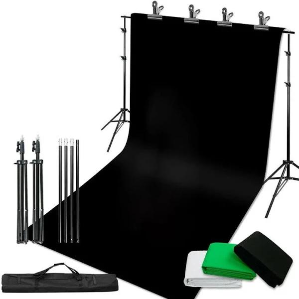 OliandOla 2x3m Larger Backdrop Chromakey Green Screen Black White Background Stand KIT+BAG