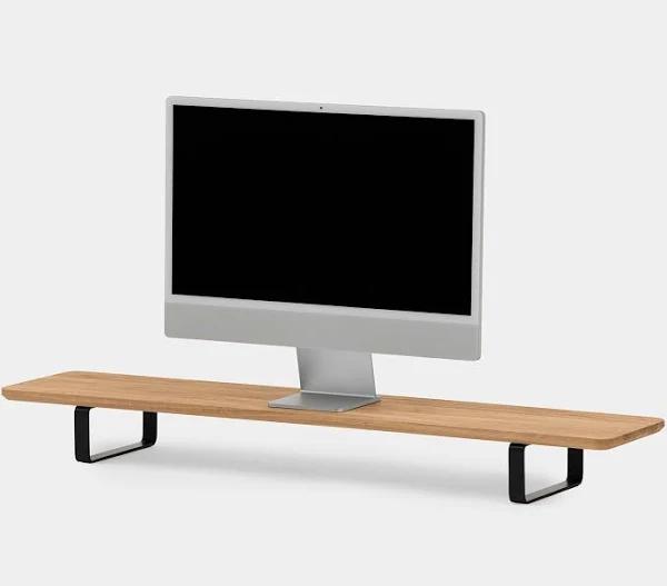 Desk Shelf - Dual Monitor Stand, Dual Monitor Riser Oak / Black