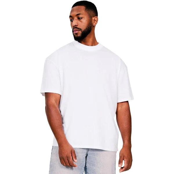 Casual Classics Mens Ringspun Cotton Extended Neckline T-Shirt (White) (XXL)