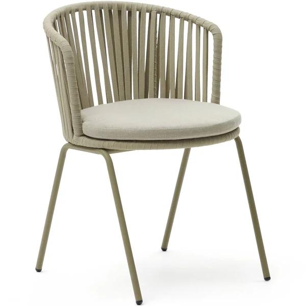 Saconca Outdoor Chair Made with Cord and Steel, and A Beige Painted Finish. Kave Home