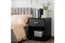 Giantex Nightstand Bedside Table w/Drawer Storage & Open Shelf Cabinet Modern End Table For Home Office Black - AfterPay & zipPay Available