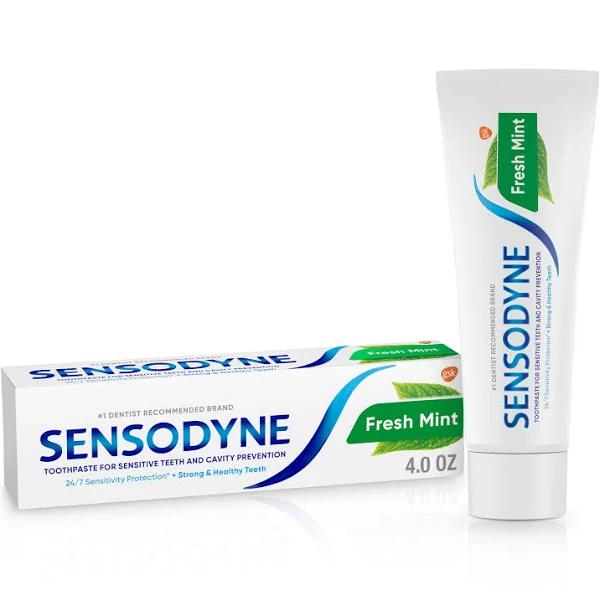 Sensodyne Toothpaste for Sensitive Teeth, Fresh Mint, 4 oz