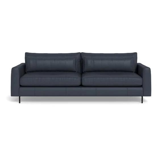 Hendricks Leather Sofa Ocean Blue by Freedom