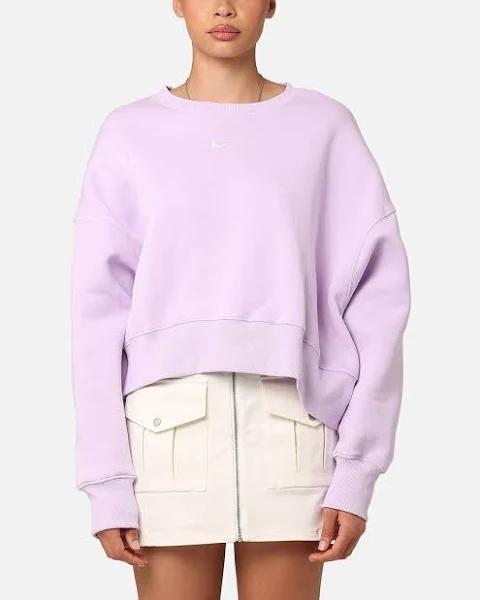 Nike Women's Sportswear Pheonix Fleece Oversized Crewneck Violet Mist/sail - Size L