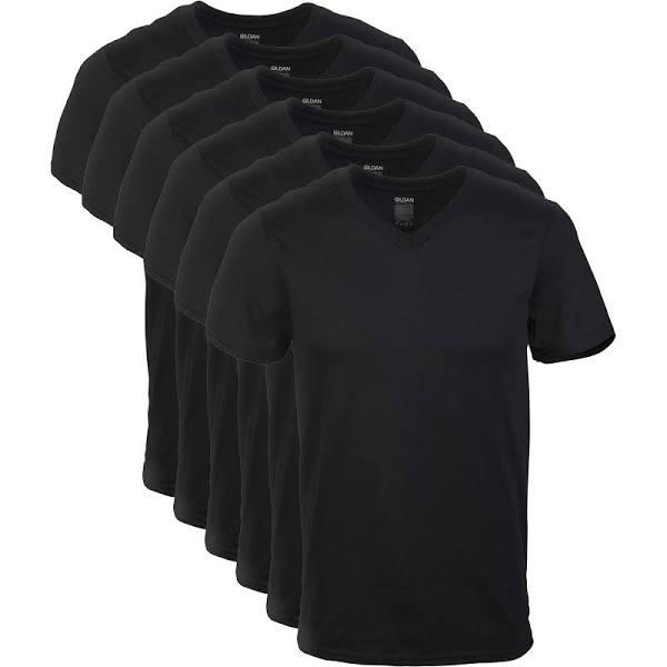 Gildan Men's V-Neck Short Sleeve Undershirt T-Shirt - 6 Pack