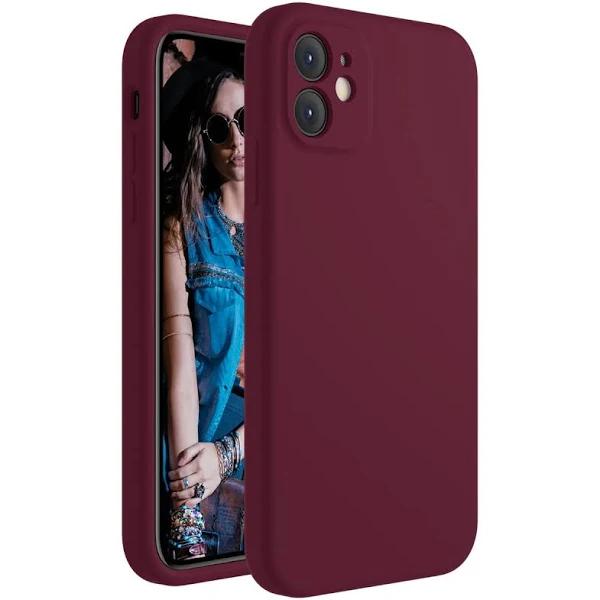 Cordking iPhone 11 Case, Silicone [Square Edges] & [camera Protecion] Upgraded Phone Case With Soft Anti-scratch Microfiber Lining, 6.1 Inch, Plum