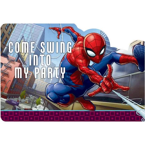 Spider-Man Webbed Wonder Postcard Invitations - 8 Pack