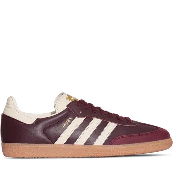 adidas-Samba OG Shoes-Women-Maroon / Cream White / Gold Metallic-7