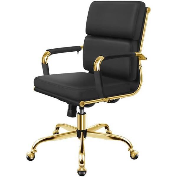 ALFORDSON Office Chair Ergonomic Paddings Gold & Black - Mid Back - AfterPay & zipPay Available