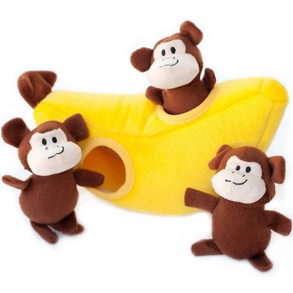 ZippyPaws Zippy Burrow Monkey N Banana Dog Toy