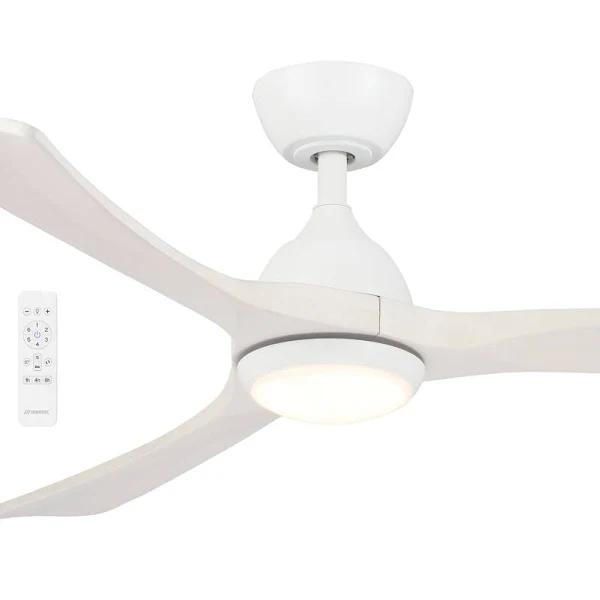 Norfolk 3 Blade DC Ceiling Fan With Led Blade Span: 122cm, Colour/Finish: Matte White & Whitewash - Martec | The Build