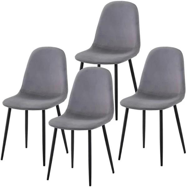 Luxo Furniture HALSA Velvet Fabric Indoor Dining Chair (Set of 4)