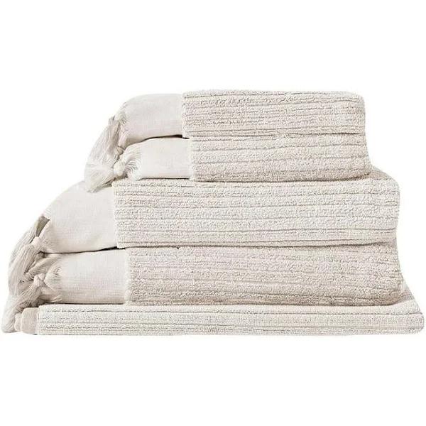 Aura Home Paros Rib Bath Towel Set - Sand