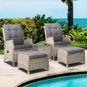 Gardeon Recliner Chairs Sun Lounge Outdoor Setting Patio Furniture Garden Wicker