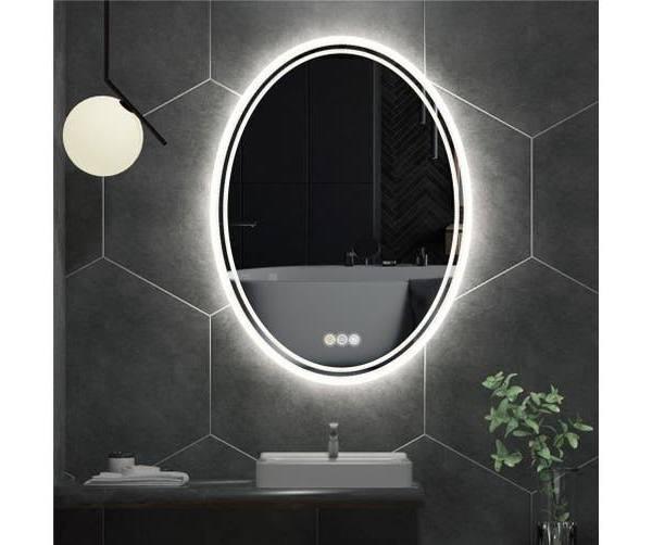 Oval Backlit Led Bathroom Mirror Anti-fog Dimmable (Size 500x700mm)