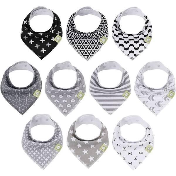 10-Pack Baby Bandana Drool Bibs - Organic Cotton Bandana Bibs For Boys, Girls, Baby Bibs