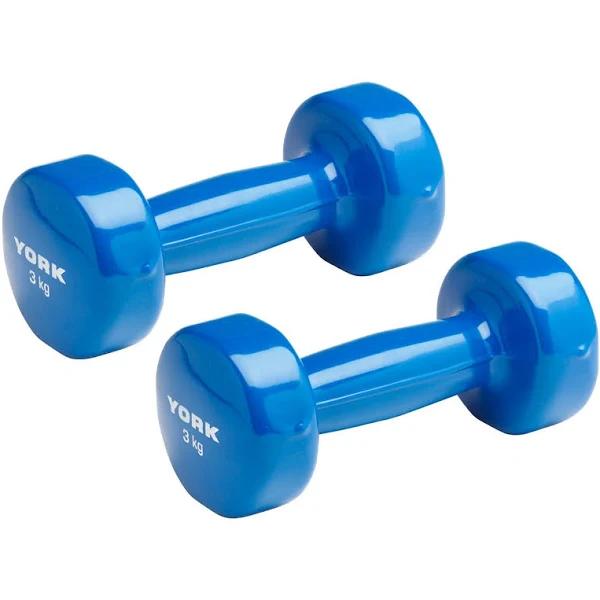 York 3kg PVC Dipped Dumbbell