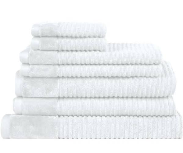 Royal Excellency 7 Piece Cotton Bath Towel Set - White